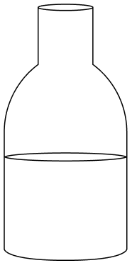Single beaker with clear white liquid